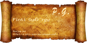Pinti György névjegykártya